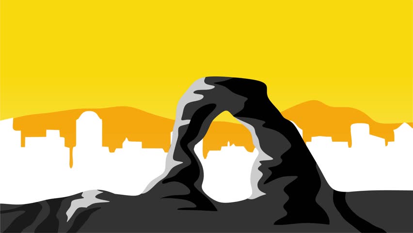 Salt Lake City, Utah with beautiful view silhouette