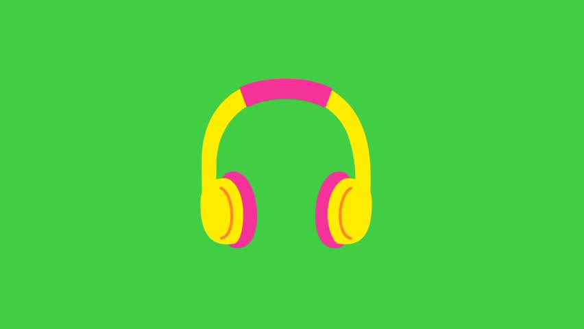 Mini sticker animation with green background.