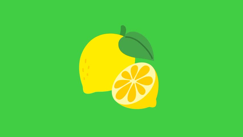 Mini sticker animation with green background.