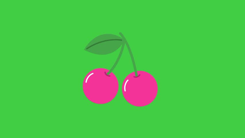Mini sticker animation with green background.