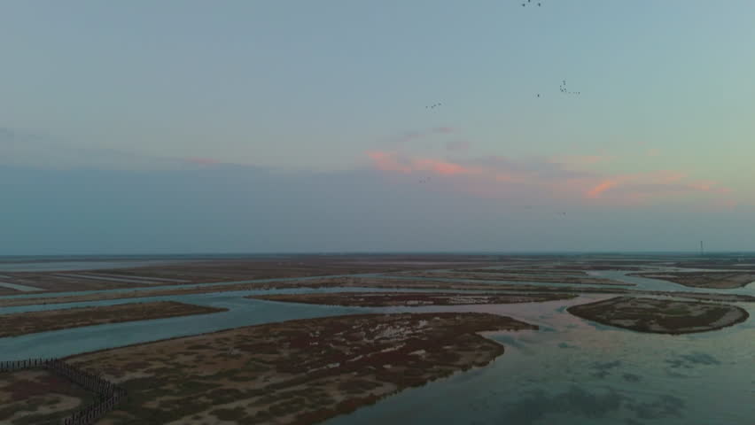 Aerial View of Yellow River National Wetland Park Natural Landscape
