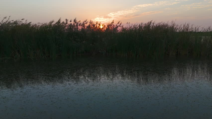Aerial View of Yellow River National Wetland Park Natural Landscape