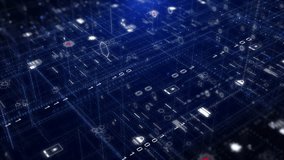 The sleek blue tones and immersive cyber aesthetic make it ideal for projects related to cyber security concept with Data Protection perfect for use in explainer technology video - Powered by Shutterstock - Get 15% off with code: PIKWIZARD15