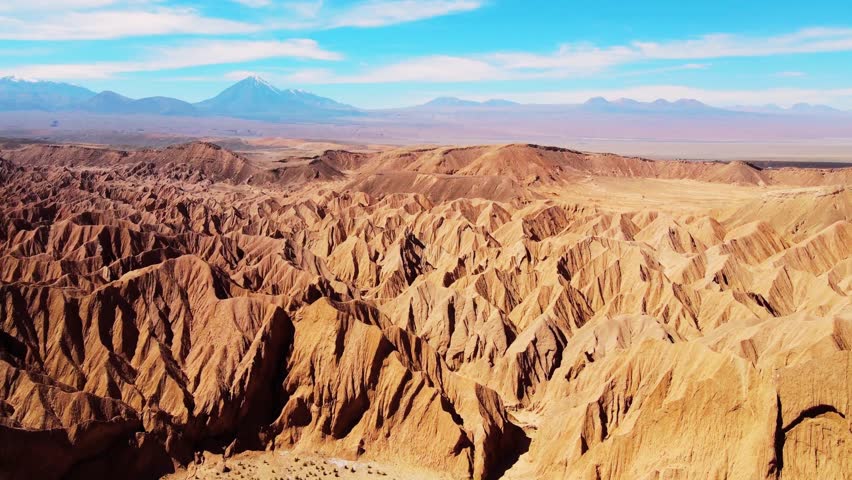 Experience the beauty of the Atacama Desert! This aerial view showcases the stunning landscape of Chile, South America. A must-see travel destination. Explore now!