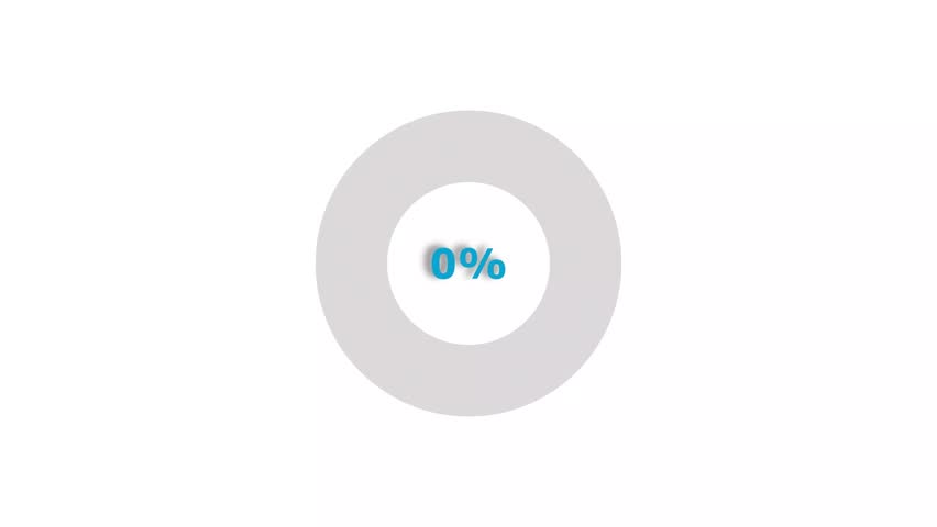 Loading Progress Circle 0 to 43 percent icon background animation 4k video.