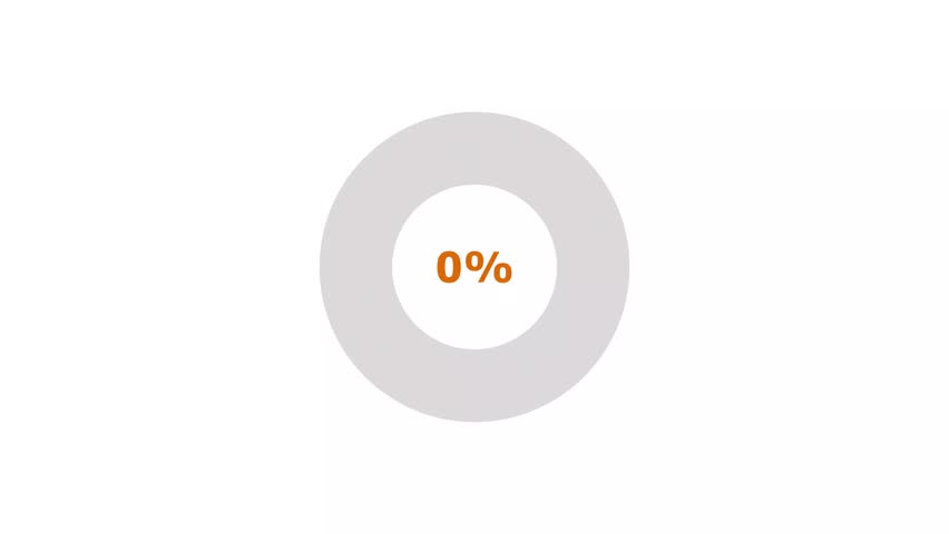 Loading circle 17 percent icon background 4k animation.
