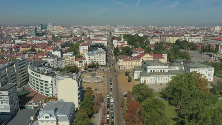 Aerial view of sofia, bulgaria, showcasing its urban landscape and architecture