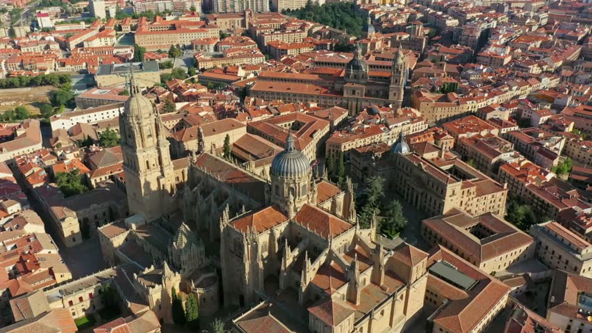 Aerial view of the historic city of salamanca in spain