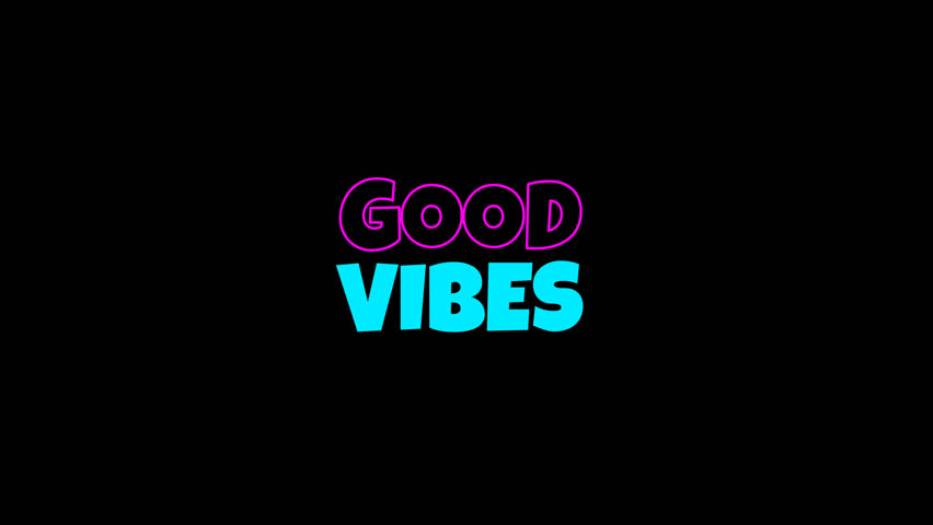 Animated text "GOOD VIBES" with colorful modern typography and smooth motion. Transparent background, perfect for intros, social media, motivational content, events, and creative overlays. - Powered by Shutterstock - Get 15% off with code: PIKWIZARD15