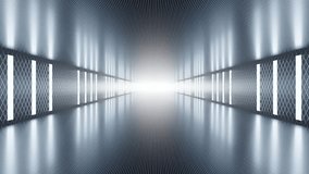 looping animation of Futuristic metallic corridor with bright light at the end. - Powered by Shutterstock - Get 15% off with code: PIKWIZARD15