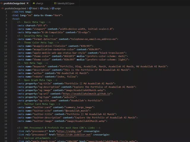 A screen recording of a personal portfolio website built using HTML, CSS, JavaScript, and Bootstrap. Showcasing web development skills and responsive design work.