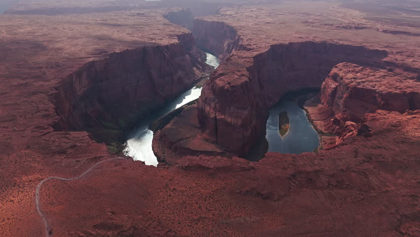 Horseshoe Bend Colorado River Canyon Arizona United States Aerial View