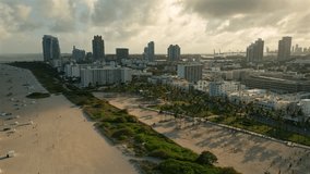 Miami Beach Oceanfront Skyline with Sunset Light Aerial - Powered by Shutterstock - Get 15% off with code: PIKWIZARD15