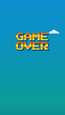 Vertical retro game over animation
