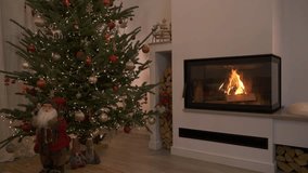 Cozy Fireplace with Burning Wood and Christmas Tree Decorations
 - Powered by Shutterstock - Get 15% off with code: PIKWIZARD15