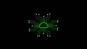 Futuristic animated cloud computing network. Cloud computing network animation. Futuristic digital concept showing data connection, processing, and global information transfer. - Powered by Shutterstock - Get 15% off with code: PIKWIZARD15