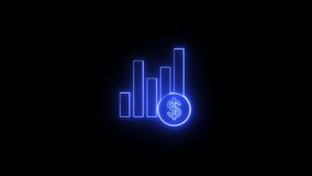 Financial graph with dollar sign representing economic growth and revenue.Animated blue neon financial growth chart with dollar symbol on a black background - Powered by Shutterstock - Get 15% off with code: PIKWIZARD15