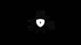 Digital security concept with shield and circuitry representing data protection on black background. Cybersecurity padlock symbolizes encrypted access and secure connections. - Powered by Shutterstock - Get 15% off with code: PIKWIZARD15