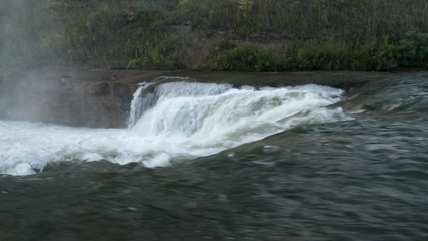 Detail of Norden Chute on Niobrara National Scenic River in Nebraska, late summer sunrise scenery