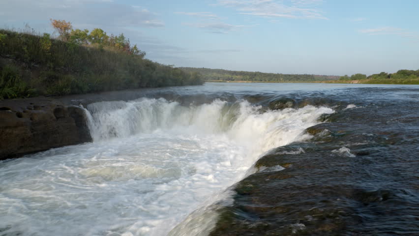 Norden Chute on Niobrara National Scenic River in Nebraska, late summer sunrise scenery