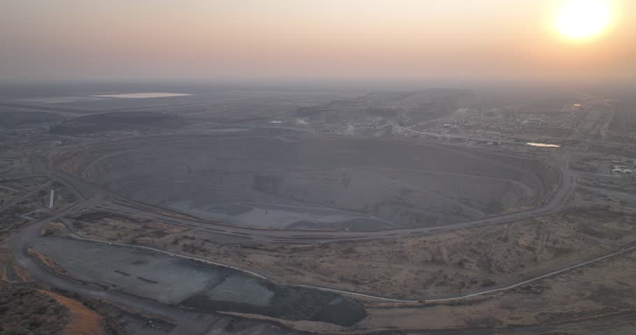 Orapa Diamond Mine pit aerial view located in Central Botswana, Africa