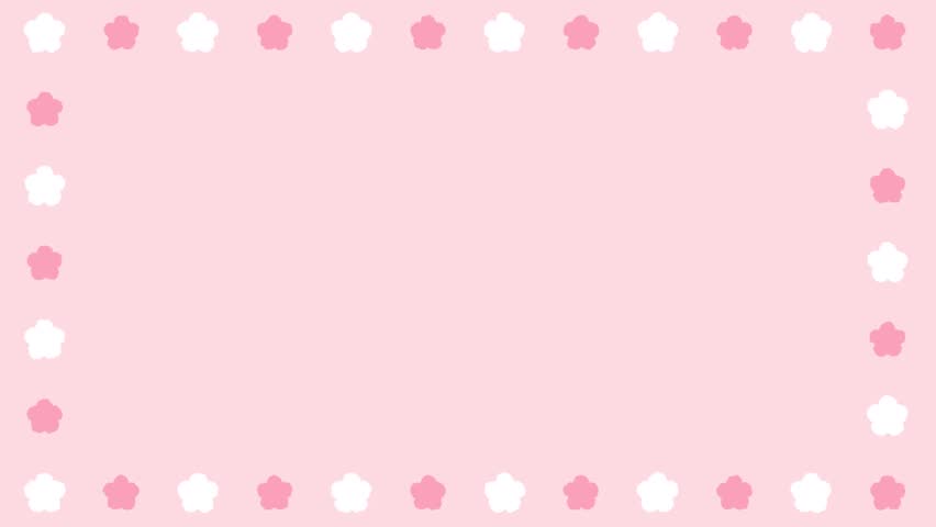 Flower frame. Title. Background. Illustration. Cute. Decoration. Zoom in and out. Simple. Loop.