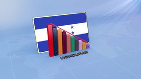 Honduras Flag with 3D Bar Graph and Red Downward Arrow Economic Crisis Concept - Powered by Shutterstock - Get 15% off with code: PIKWIZARD15