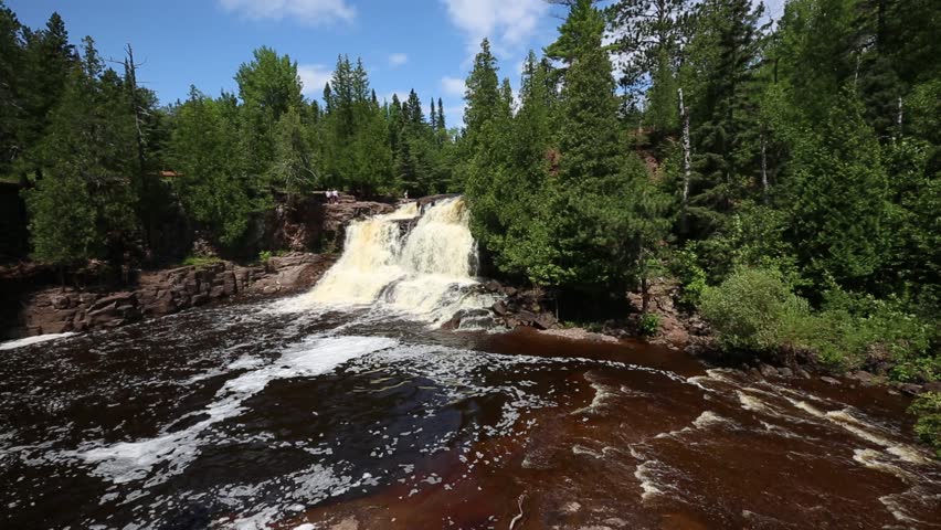 Panorama with Upper Gooseberry Falls - Gooseberry Falls State Park, Minnesota