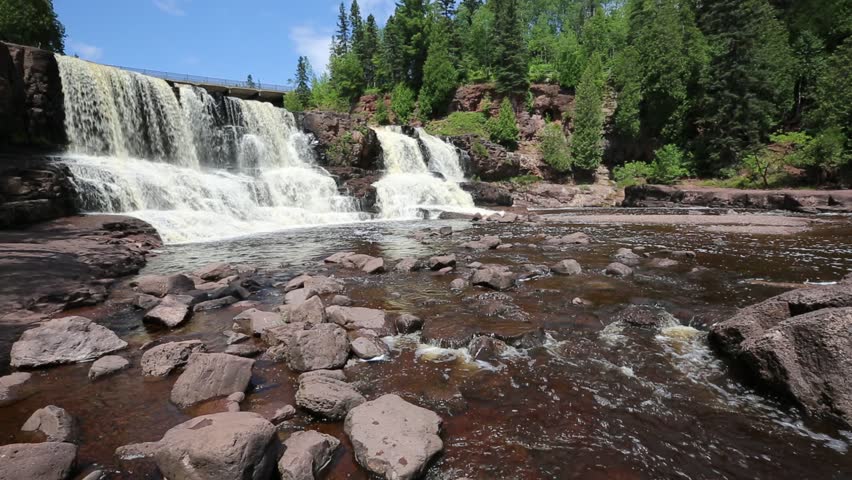 Romantic scenery with Middle Falls - Gooseberry Falls State Park, Minnesota
