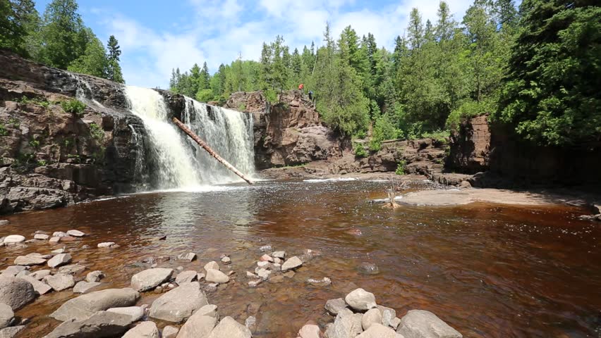 Scenery with Gooseberry Lower Falls - Gooseberry Falls State Park, Minnesota