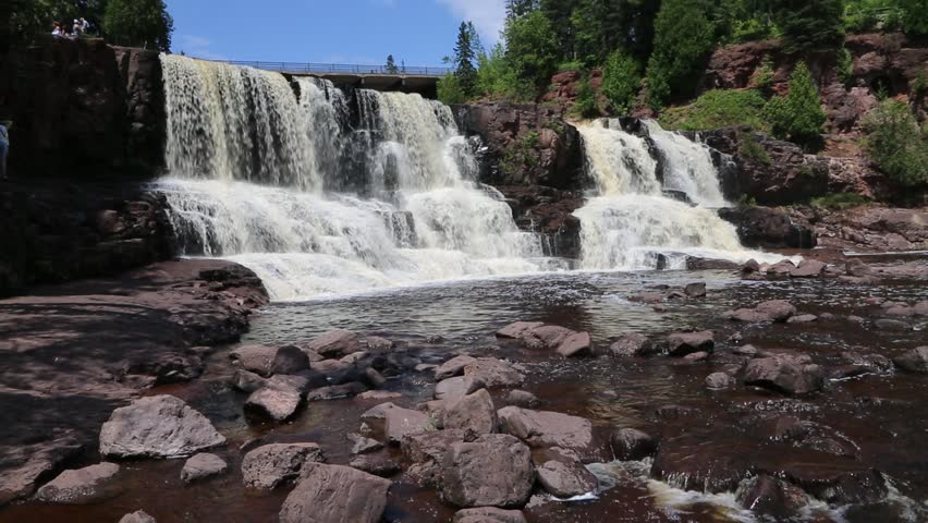Panorama with Middle Gooseberry Falls - Gooseberry Falls State Park, Minnesota