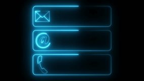Neon contact icons set with mail, at symbol, and phone on dark background, digital interface design elements for website, app, communication, customer service, and support - Powered by Shutterstock - Get 15% off with code: PIKWIZARD15