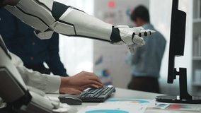 A futuristic office where AI-driven analytics assist professionals in refining financial models and improving corporate strategy. Noogenesis AI - Powered by Shutterstock - Get 15% off with code: PIKWIZARD15