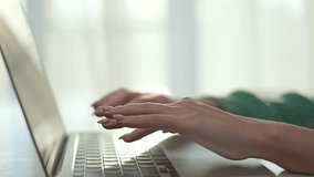 Close up woman hands typing laptop keyboard. Female hands using laptop keyboard. Woman work laptop showcasing modern technology. Hands typing on keyboard. Woman hands engaging with laptop technology. - Powered by Shutterstock - Get 15% off with code: PIKWIZARD15