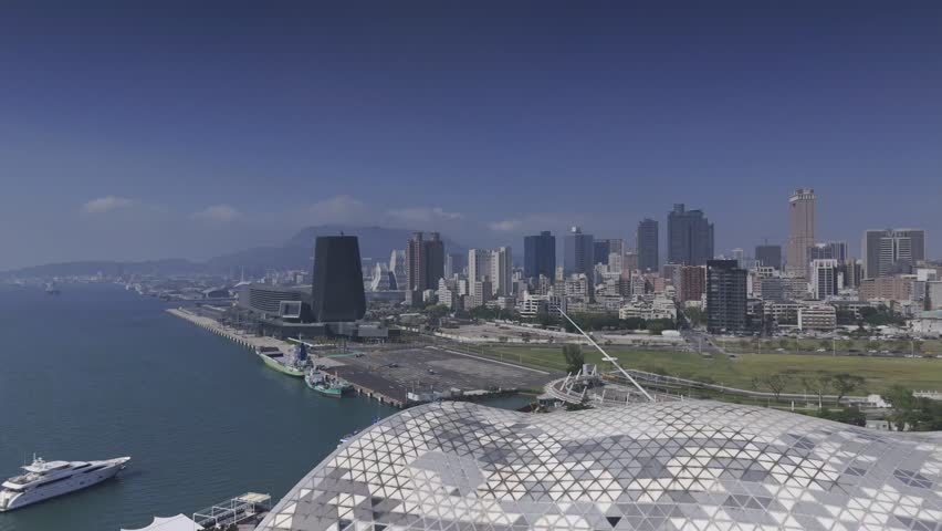 Port of Kaohsiung, Kaohsiung, Taiwan(Aerial_Shot)-4K_HDR_Dlog