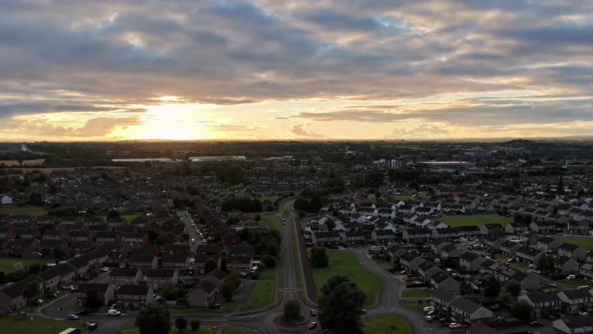Hyper Lapse of Moving Traffic at Tom Bellew Avenue, Dundalk, Cooley Peninsula ,County Louth, Republic of Ireland