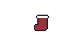 8-bit pixel art christmas santa socks. looped animation 4k 30fps - Powered by Shutterstock - Get 15% off with code: PIKWIZARD15