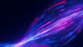 Closeup of Big data light speed warped flow. Abstract digital data stream of quantum computing. Cyberspace of qubit trail waves. Modern tech information transmission. - Powered by Shutterstock - Get 15% off with code: PIKWIZARD15