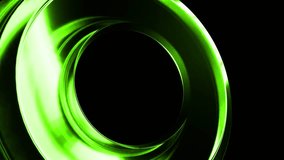 Green metallic torus rotating slowly against dark backdrop, creating mesmerizing abstract animation with sleek geometric design and futuristic visual aesthetic - Powered by Shutterstock - Get 15% off with code: PIKWIZARD15
