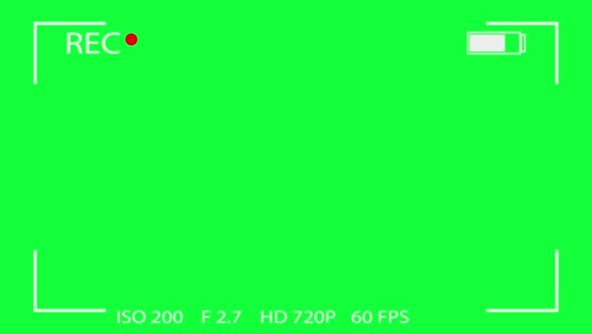 Green Screen Camera Recording Interface with HUD Elements – 720p 60FPS.