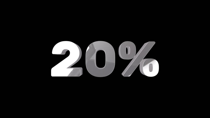 3D metallic discount text animation with bounce effect and shiny reflections. Perfect for Black Friday, holiday sales, online shopping ads, and promotional marketing videos.