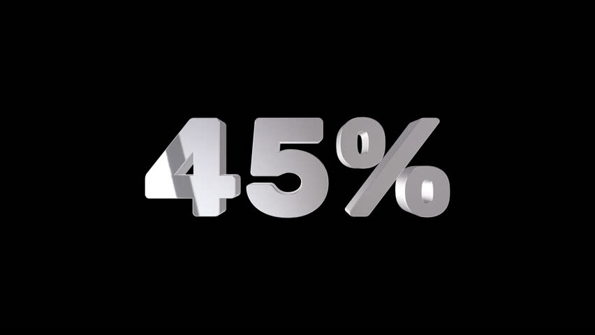 3D metallic discount text animation with bounce effect and shiny reflections. Perfect for Black Friday, holiday sales, online shopping ads, and promotional marketing videos.