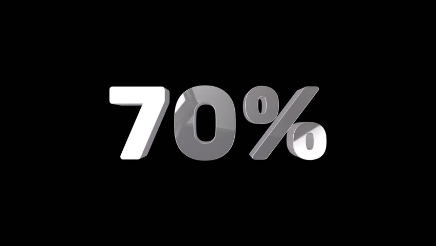 3D metallic discount text animation with bounce effect and shiny reflections. Perfect for Black Friday, holiday sales, online shopping ads, and promotional marketing videos.