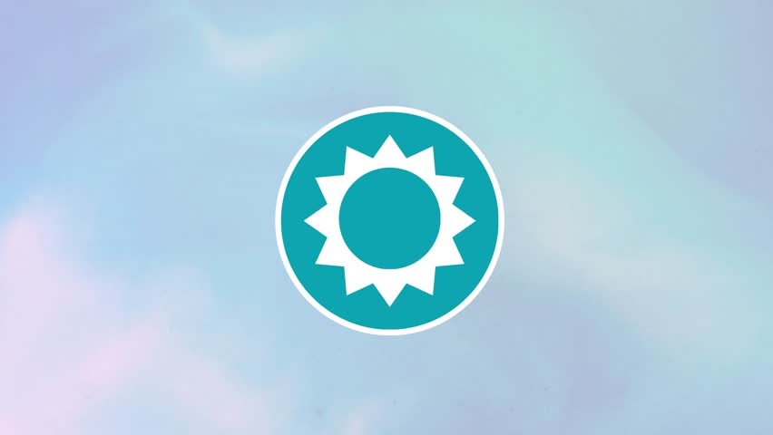 Number 26 Spinning Badge Countdown -   Solid Teal Central  Starburst Shape Iconic  Against Blue  Gradient  Wavy Wall Background