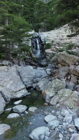 Waterfall des Anglais - Corsica, drone video 4k