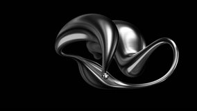 looping 3d animation, abstract liquid chrome metal shape morphing, isolated on black background - Powered by Shutterstock - Get 15% off with code: PIKWIZARD15