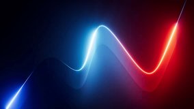 3D rendered animation of a curvy ribbon glowing with vibrant neon lights in a dark environment. Features a smooth blue-to-red gradient and a futuristic aesthetic. - Powered by Shutterstock - Get 15% off with code: PIKWIZARD15