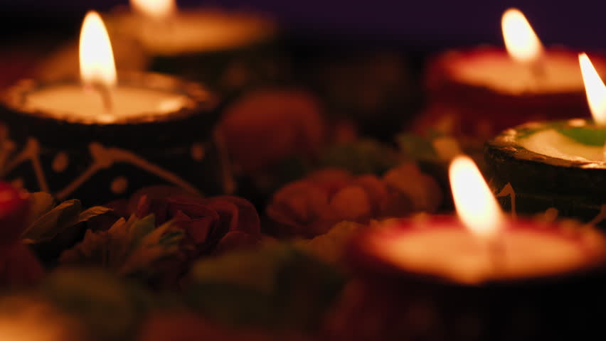 Night Candles for Indian Diwali Festive Celebration