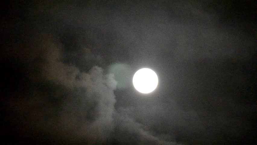 The Moon strolling among the clouds