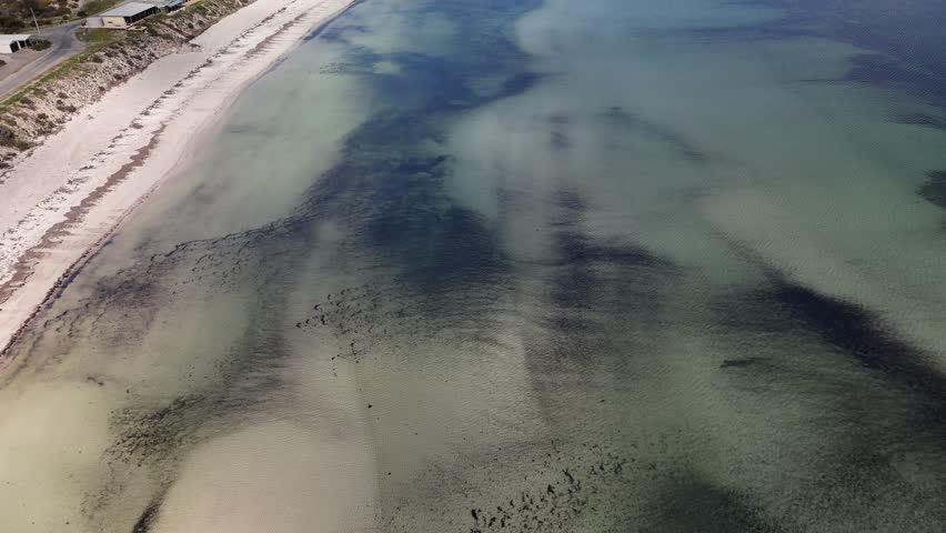 4K Aerial Drone View of Hardwicke Bay, Yorke Peninsula, South Australia – Longbottom Beach, Cove, Coastal Homes, Horseshoe Reef, and Farmland by the Australian Coastline